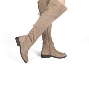Tan Suede Over the Knee Boots